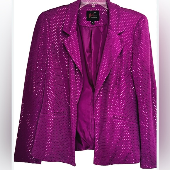 JM Studio by John Meyer Fuchsia Sequin Blazer Jacket Sz M Women’s NWT MSRP $139‎ - Picture 13 of 13